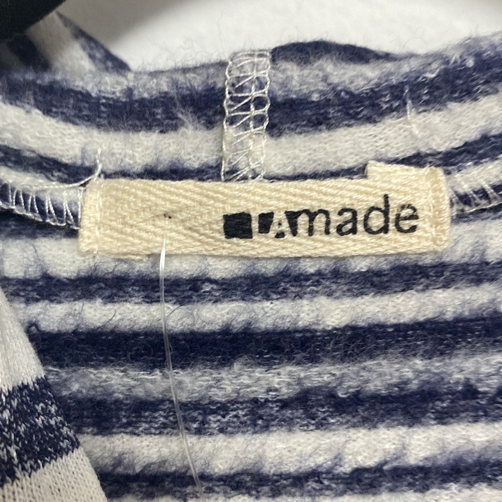 LAmade Womens stripe 3/4 length sleeve hooded top size S - Picture 4 of 6